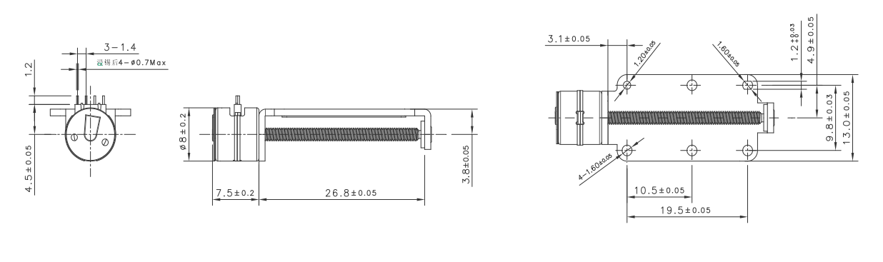 OT-SM08L-595步進電機_攝像機電機_絲桿步進電機_微型電機-萬至達電機
