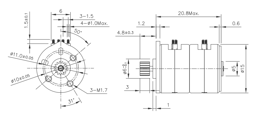 OT-SM15P-290步進(jìn)電機(jī)|微型打印機(jī)電機(jī)|醫(yī)療設(shè)備電機(jī)|潔牙器電機(jī)-萬至達(dá)電機(jī)