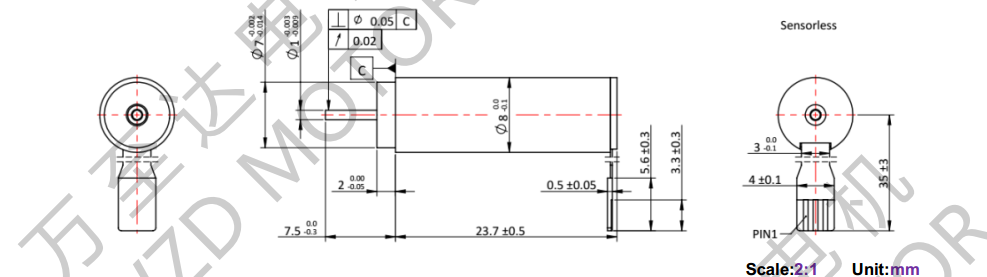 OT-ECS0824無槽無刷直流電動機-空心杯電機-萬至達電機