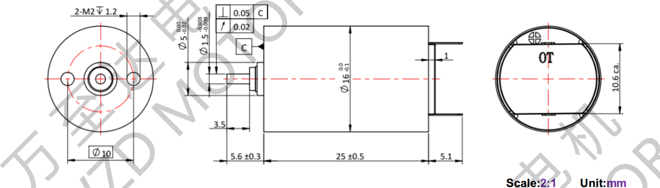 OT-CM1625空心杯電機-萬至達電機