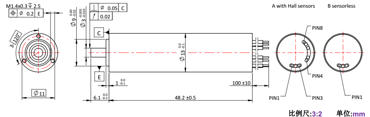 ECS 高速 1348空心杯無刷電機(jī)-萬至達(dá)電機(jī)
